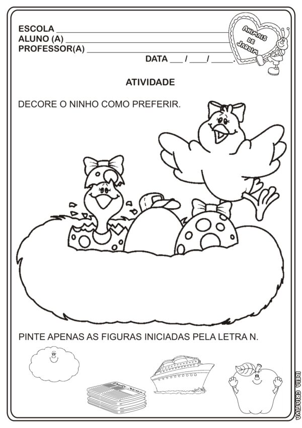 Atividades Educação Infantil Animais de jardim - Imagem 6